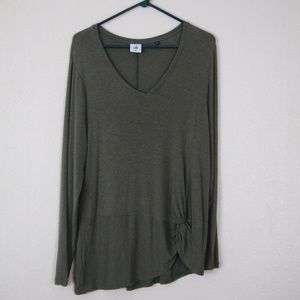 Cabi Long Sleeve Olive Green Top, XL